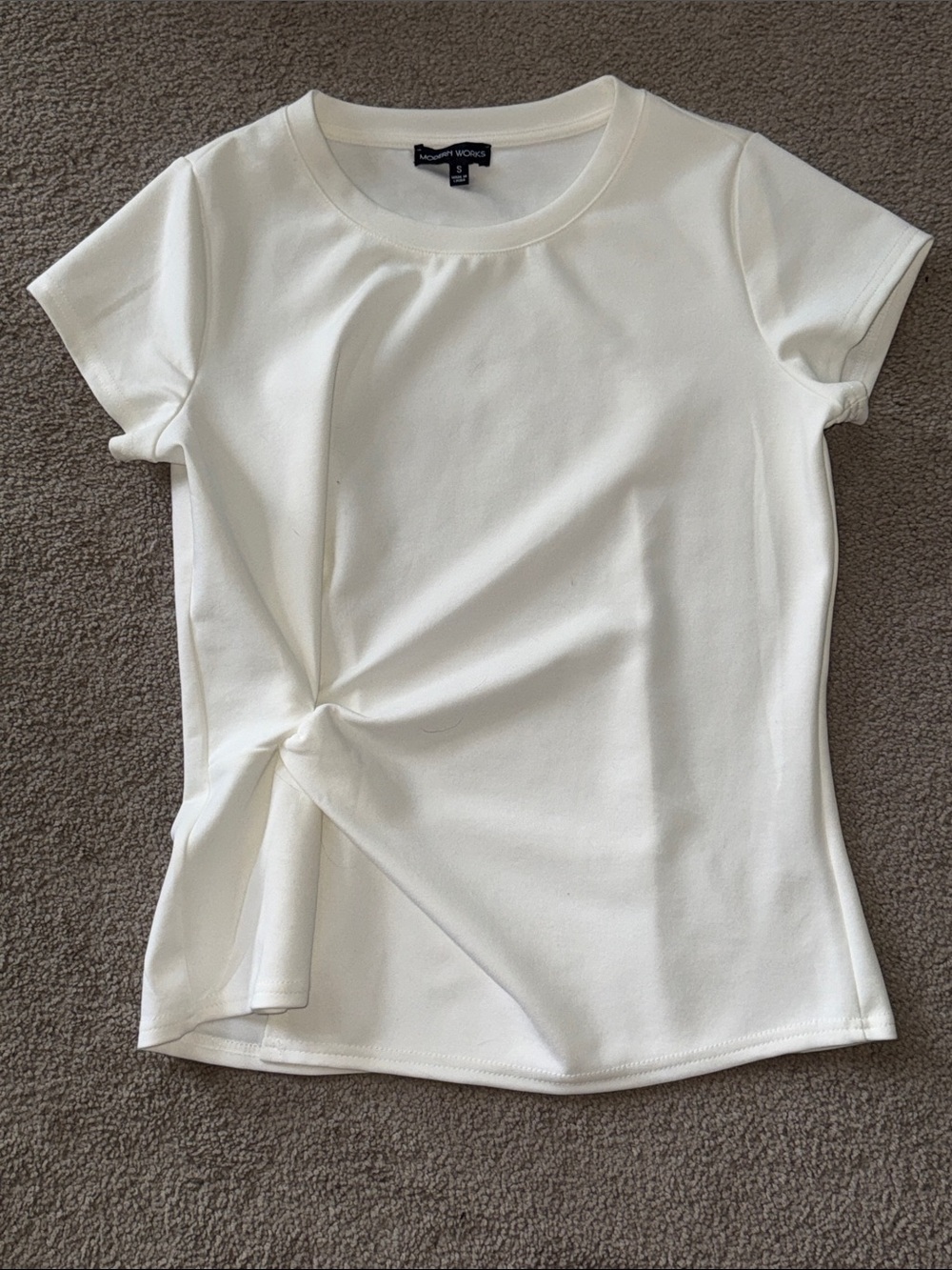 Modern Works Scuba Ponte Short Sleeve Knot-Detail Tee!